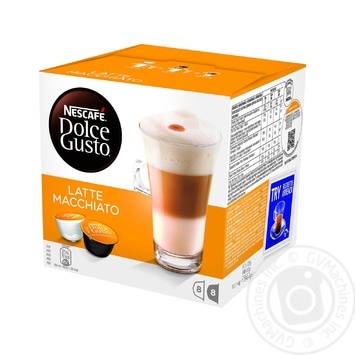 Напій кавовий Nescafe Dolce Gusto Лате Мак'ято в капсулах 16шт 194.4г купити, ціни на МегаМаркет - фото 1