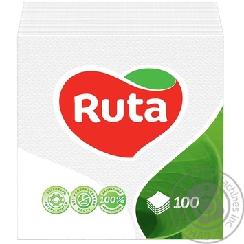 Paper napkins Ruta white 1-ply 24*24cm 120pcs - buy, prices for MegaMarket - photo 1