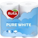 Туалетний папір Ruta Pure White 4рул.3шар х14