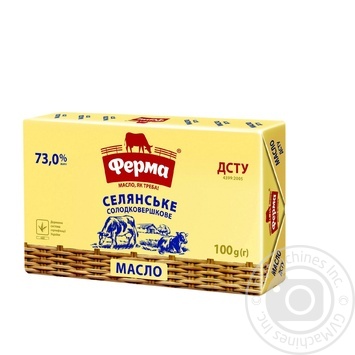 Масло сливочное Ферма Селянское 73% 100г купить, цены на МегаМаркет - фото 1