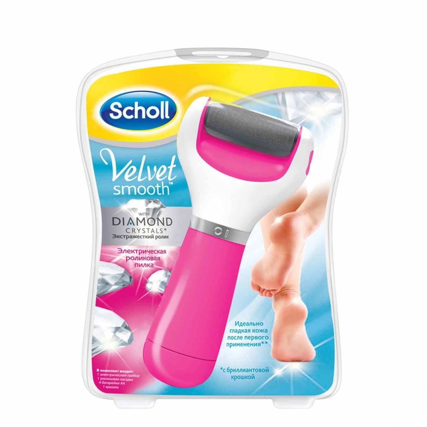 

Пилка роликовая Scholl Velvet smooth Diamond Crystals Pink электрическая
