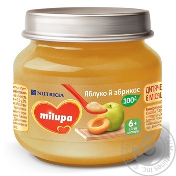 Пюре Milupa Яблоко и абрикос 100г купить, цены на МегаМаркет - фото 1