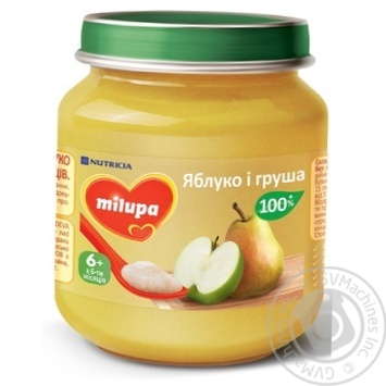 Пюре фруктовое Milupa Яблоко и груша для детей от 6 месяцев 125г купить, цены на МегаМаркет - фото 1
