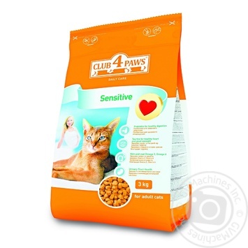 Club 4 Paws Dry pet food for adult cats with sensitive digestion 3kg - buy, prices for NOVUS - photo 1