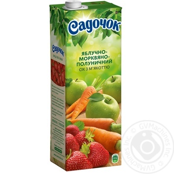 Сок Садочок яблочно-морковно-клубничный 1,45л купить, цены на МегаМаркет - фото 1