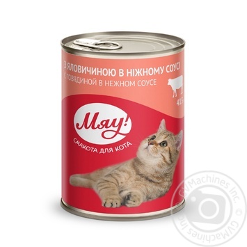 Mau! complete canned pet food for adult cats With beef in sauce 415g - buy, prices for Auchan - photo 1