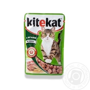 Корм для взрослых котов Kitekat с ягненком в соусе 100г - купить, цены на MasterZoo - фото 1