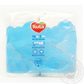 Туалетная бумага Ruta Pure White 2-слойная 16шт - купить, цены на Auchan - фото 2