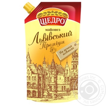 Schedro Lviv Premium Mayonnaise 80% 350g - buy, prices for MegaMarket - photo 1
