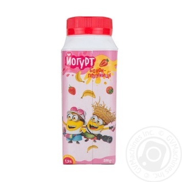 Йогурт Despicable Me Банан-Клубника питьевой 1,5% 200г купить, цены на МегаМаркет - фото 2
