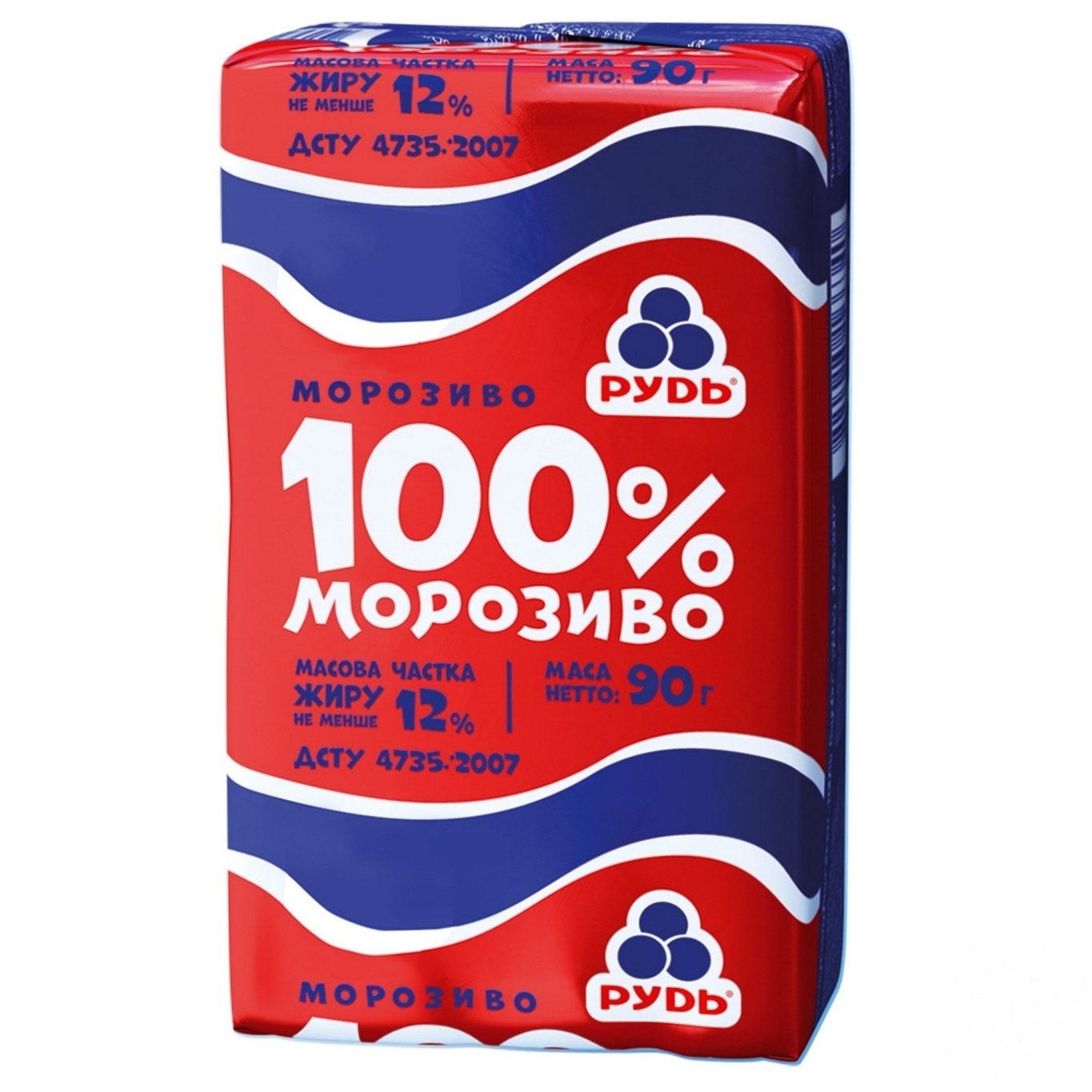 

Мороженое Рудь 100% брикет 90г