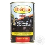 Маслины Иберика мини черные с косточкой 300г