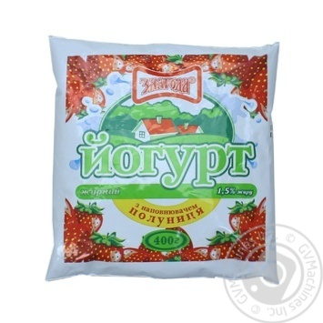 Yogurt strawberries with cream 1.5% 400g - buy, prices for MegaMarket - photo 1