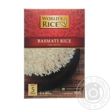 Groats rice basmati World's rice long grain white 5pcs 400g cardboard box - buy, prices for MegaMarket - photo 3