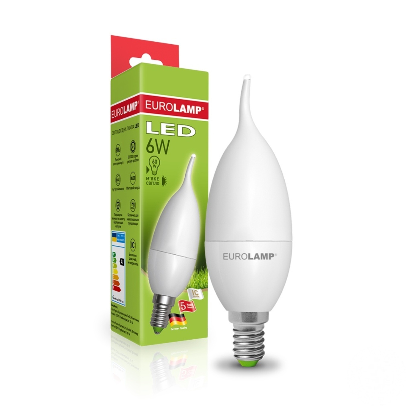 

Лампа Eurolamp LED ЭКО серия "D" Candle on Wind 6W E14 3000K