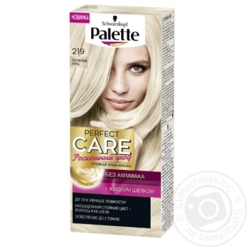 Краска для волос Palette Perfect Care 219 Платиновый блонд без аммиака 110м - купить, цены на NOVUS - фото 1