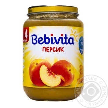 Bebivita for children from 4 months peach puree 190g - buy, prices for MegaMarket - photo 1