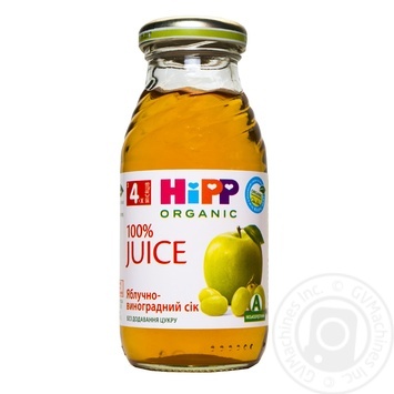 Sugar-free low-allergenic juice Hipp apples and grapes for 4+ months babies 200ml - buy, prices for MegaMarket - photo 1