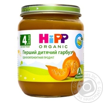 Пюре ХиПП Первая детская тыква без соли для детей с 4 месяцев 125г купить, цены на МегаМаркет - фото 1