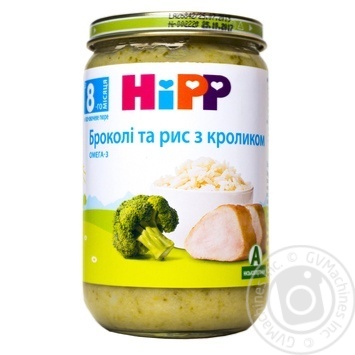 Мясо-овощное пюре Hipp Брокколи и рис с кроликом из 8-ми месяцев 220г купить, цены на МегаМаркет - фото 1