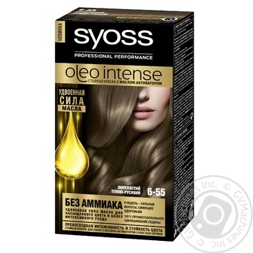 Краска для волос Syoss Oleo Intense без аммиака 6-55 пепельный темно-русый купить, цены на МегаМаркет - фото 1
