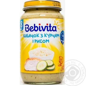 Пюре мясо-овощное Bebivita кабачок с цыпленком и рисом 220г купить, цены на МегаМаркет - фото 6