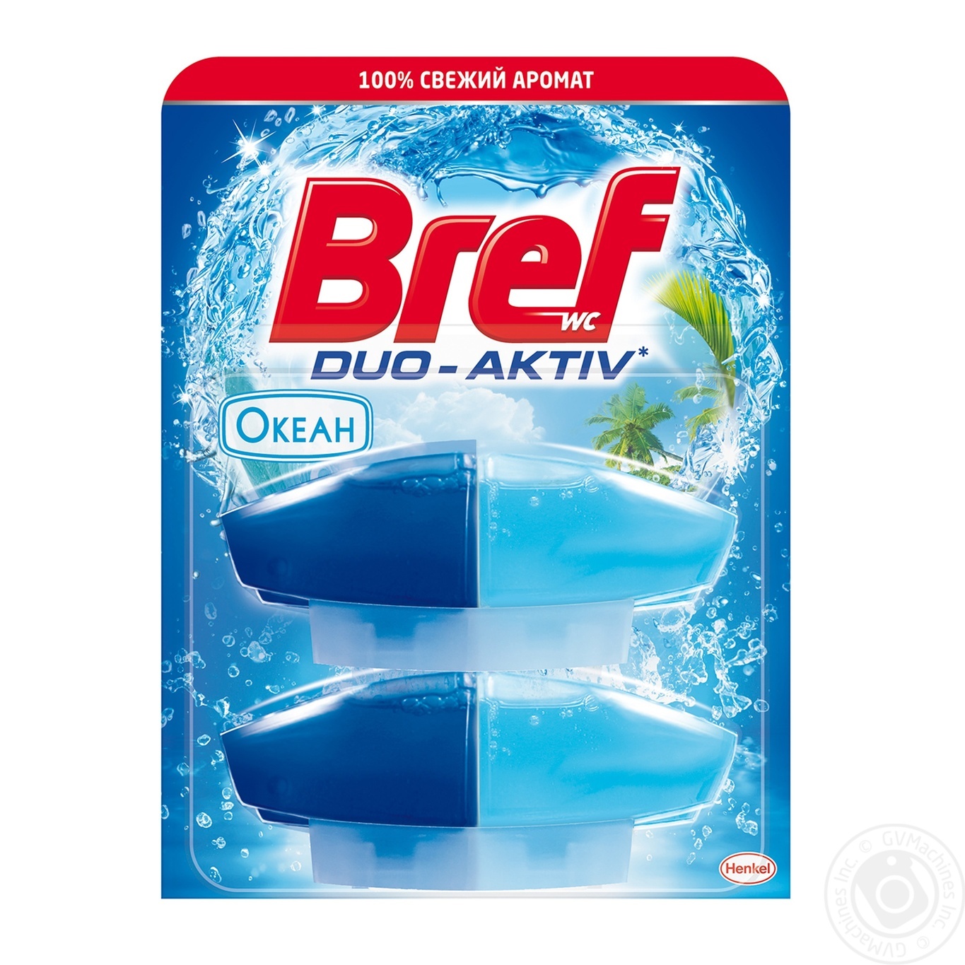 

Средство для чистки и ароматизации унитаза Bref Duo-Aktiv жидкий блок Океан 2х50мл