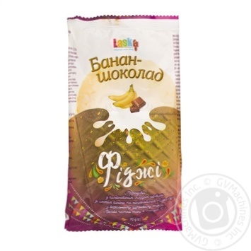 Мороженое Laska Фиджи со вкусом банана и шоколадным наполнителем в вафельном стакане 70г купить, цены на МегаМаркет - фото 1