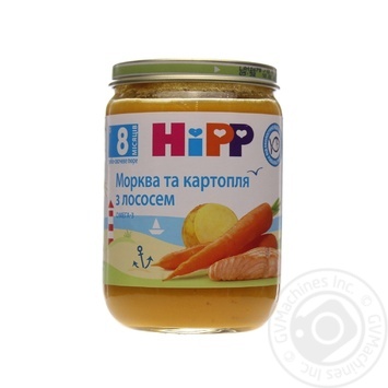 Пюре Hipp Морква та картопля з лососем з 8-ми місяців 190г купити, ціни на МегаМаркет - фото 1