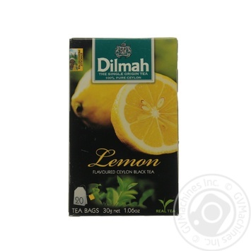 Чай Dilmah Лимон черный цейлонский ароматизированный в пакетиках 20*1,5г купить, цены на МегаМаркет - фото 1