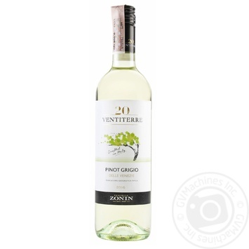 Wine pinot grigio Zonin white semidry 12% 750ml glass bottle Italy - buy, prices for MegaMarket - photo 1