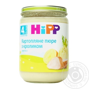 М'ясо-овочеве пюре Hipp Картопляне пюре з кроликом з 4-х місяців 190г купити, ціни на МегаМаркет - фото 1
