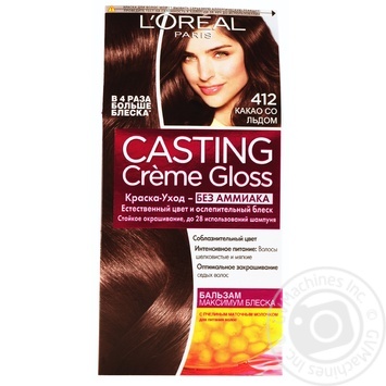 Краска-уход для волос L'Oreal Casting Creme Gloss 412 Какао со льдом без аммиака купить, цены на МегаМаркет - фото 1