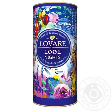 Чай Lovare 1001 Ночь чорный и зеленый листовой с ягодами и фруктами 80г купить, цены на МегаМаркет - фото 1