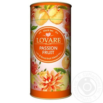 Чай черный Lovare Страстный фрукт листовой с ягодами и фруктами 80г купить, цены на МегаМаркет - фото 1