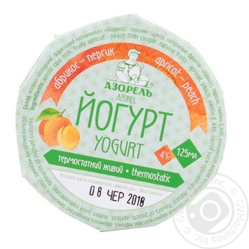 Йогурт Азорель термостатный Абрикос-Персик 4% 125мл купить, цены на МегаМаркет - фото 2