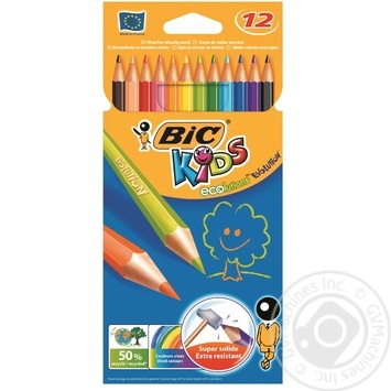 Олівці кольорові BIC Kids Evolution 12шт купити, ціни на МегаМаркет - фото 1