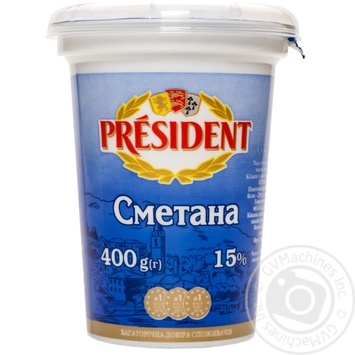 Сметана Президент 15% 400г купить, цены на МегаМаркет - фото 3
