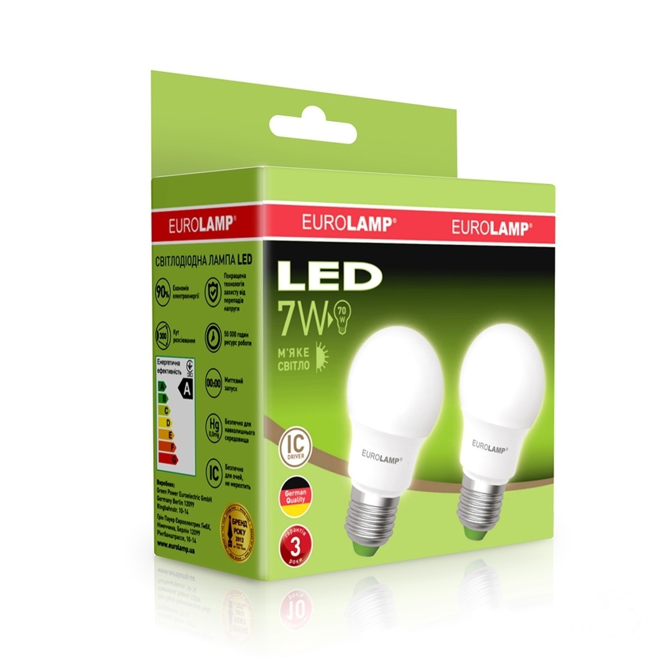 

Лампочки Eurolamp LED А50 7W E27 3000K 2шт