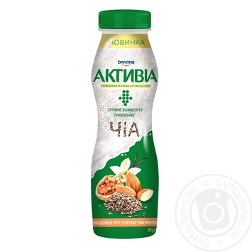 Бифидойогурт Danone Активиа Орехи-Чиа-Ваниль питьевой 1,5% 290г купить, цены на МегаМаркет - фото 1