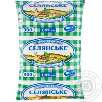 Молоко Селянское ультрапастеризованное 1.5% 900г купить, цены на МегаМаркет - фото 1