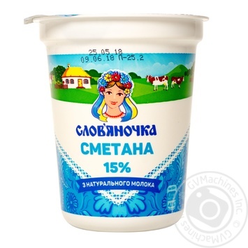 Сметана Слов'яночка 15% 345г купити, ціни на МегаМаркет - фото 1