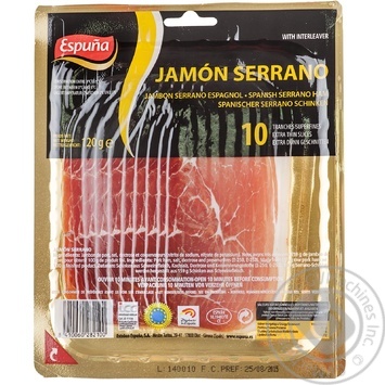 Jamon curado Espuna pork raw cured 120g vacuum packing - buy, prices for MegaMarket - photo 1