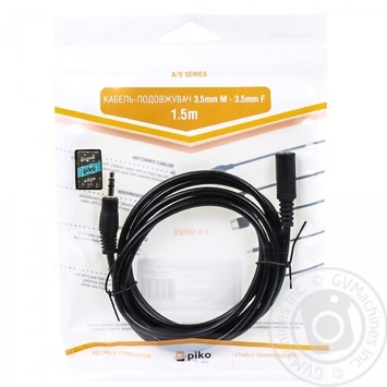 Piko AUX Extension Cable 3.5mm M-3.5 F 1.5m - buy, prices for Auchan - photo 1