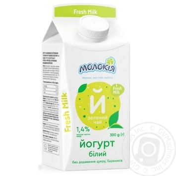 Йогурт Молокія Зелений чай білий солодкий 1.4% 300г купити, ціни на МегаМаркет - фото 1