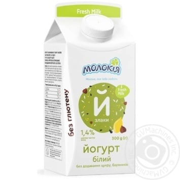 Molokiya without gluten with bran yogurt 1.4% 300g - buy, prices for MegaMarket - photo 1