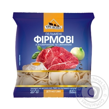 Пельмени Три Медведя Фирменные с говядиной и свининой 400г купить, цены на МегаМаркет - фото 1