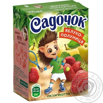 Sadochok apple-strawberry juice 0,2l - buy, prices for MegaMarket - photo 1
