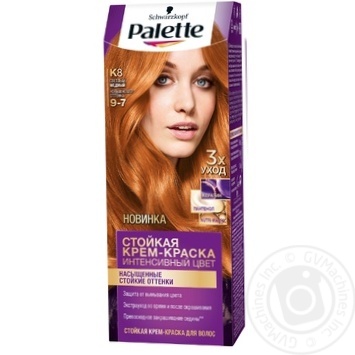Краска для волос Palette интенсивный цвет 9-7 (K8) светлый медный 110мл купить, цены на МегаМаркет - фото 1