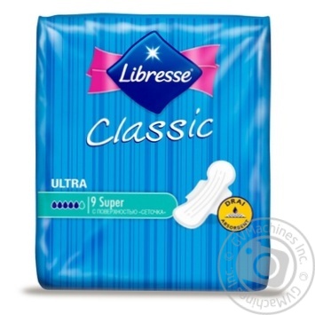 Прокладки Libresse Classic ultra super clip 9шт х24 купити, ціни на МегаМаркет - фото 1